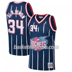 Canotte Uomo Houston Rockets Hakeem Olajuwon 34 Hardwood Classics Navy Swingman